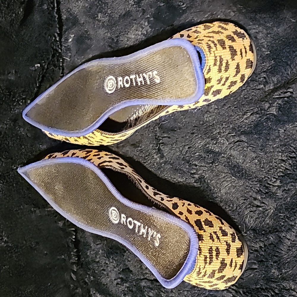 Rothys The Point Classic Leopard Print Size 8 - image 6